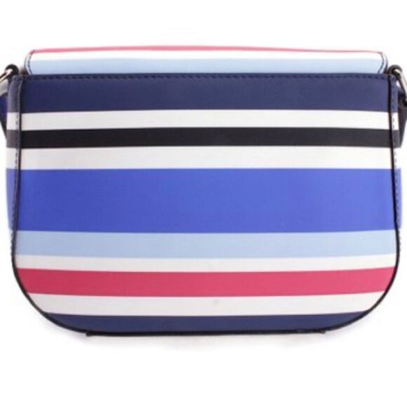 Kate Spade Carsen Laurel Way blue/red striped saffiano leather crossbody bag - Picture 2 of 11